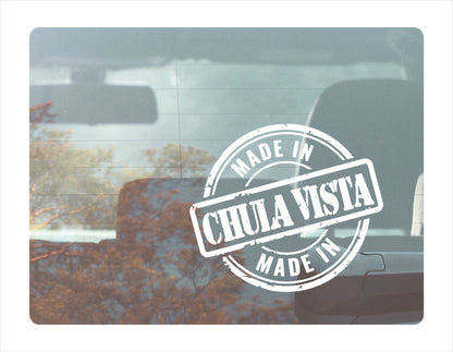 Made in Chula vista California white decal sticker