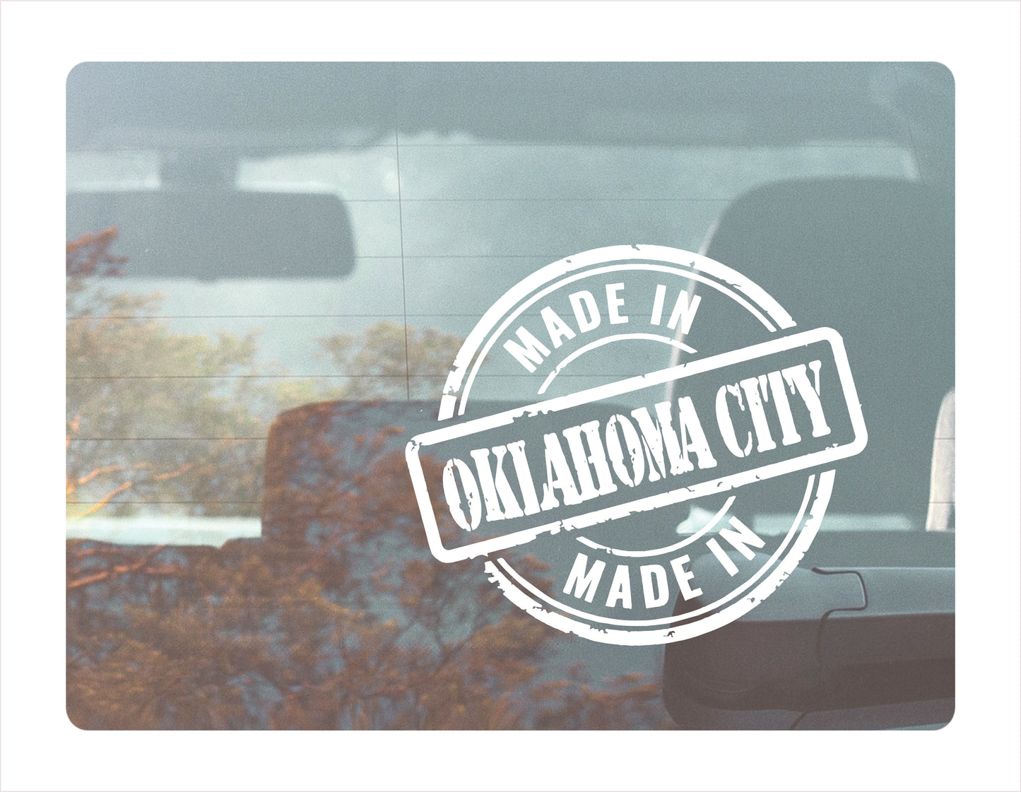 Made in Oklahoma city Oklahoma white Decal Sticker