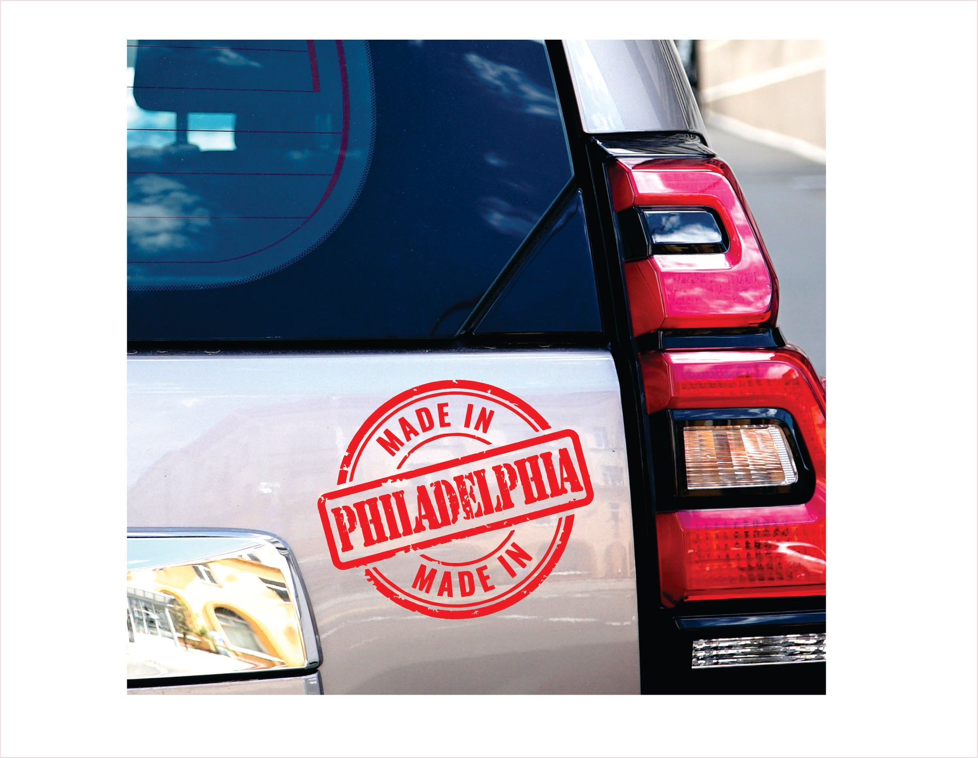 Made in Philadelphia Pennsylvania red Decal Sticker