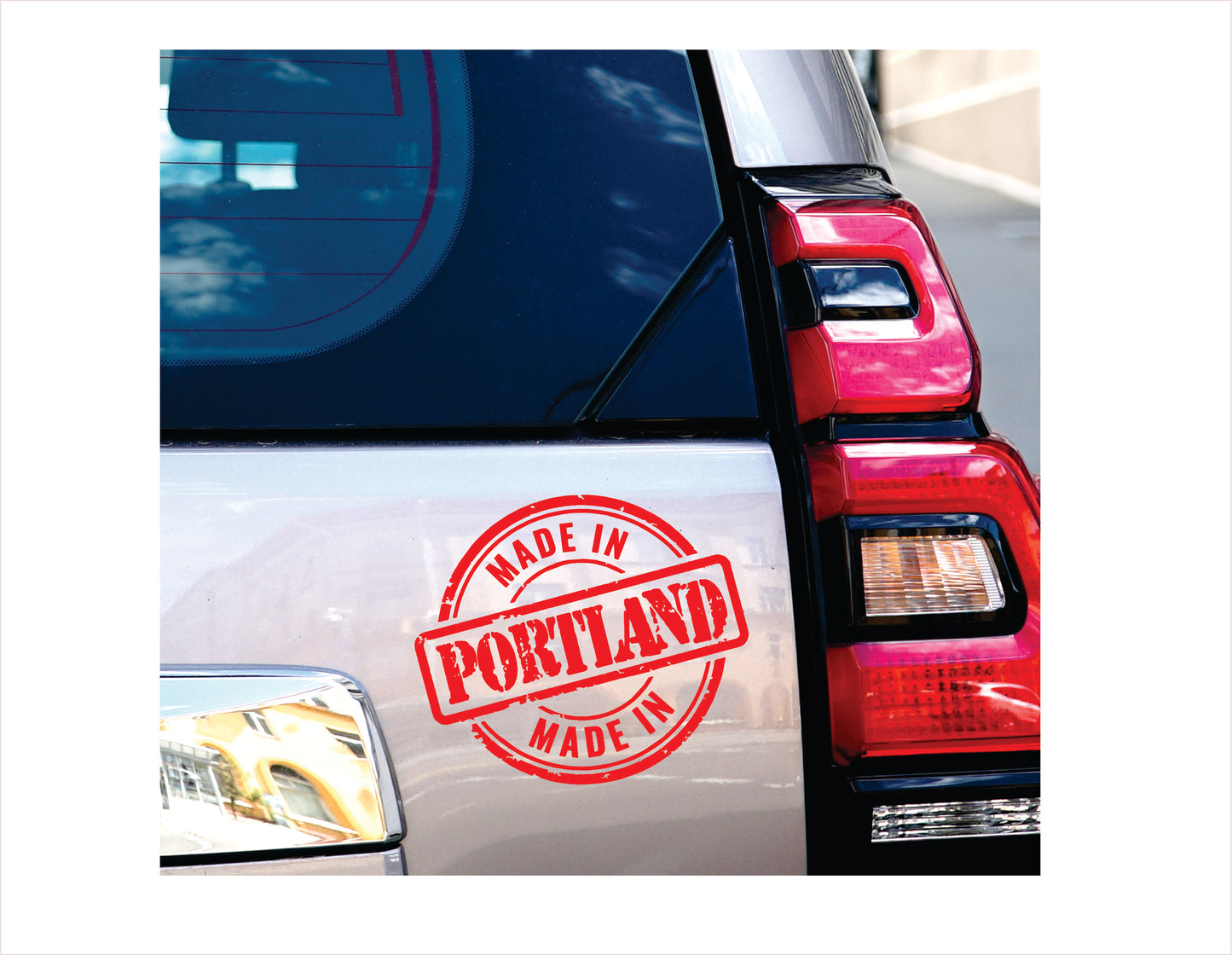 Made in Portland Oregon red Decal Sticker
