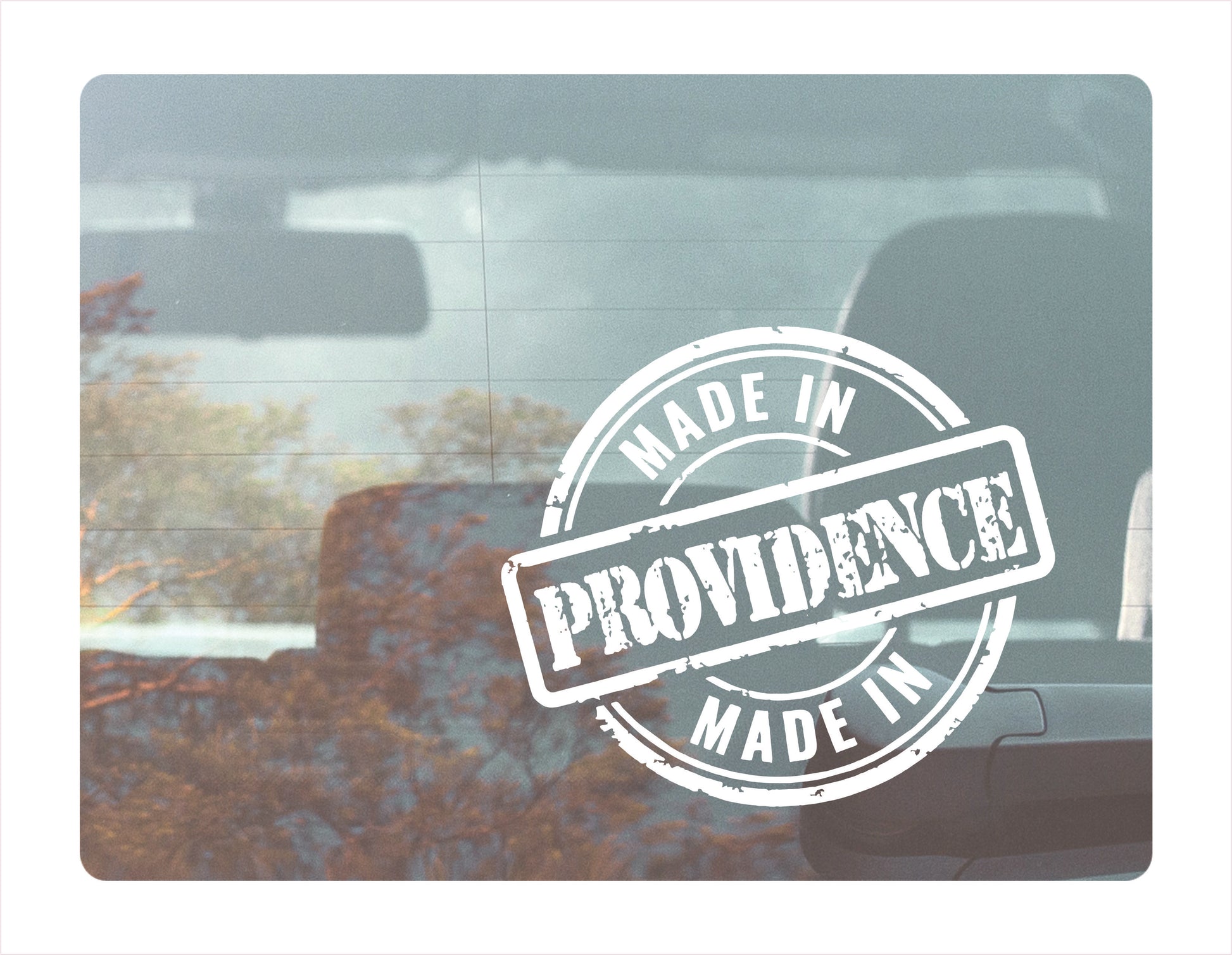 Made in Providence Rhode island white Decal Sticker