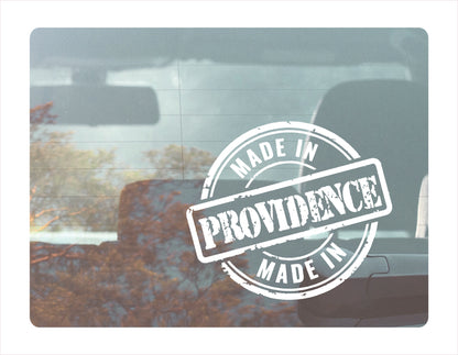 Made in Providence Rhode island white Decal Sticker