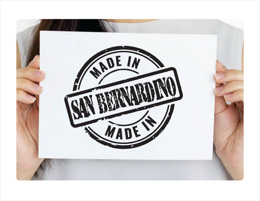 Made in San Bernardino California black decal sticker
