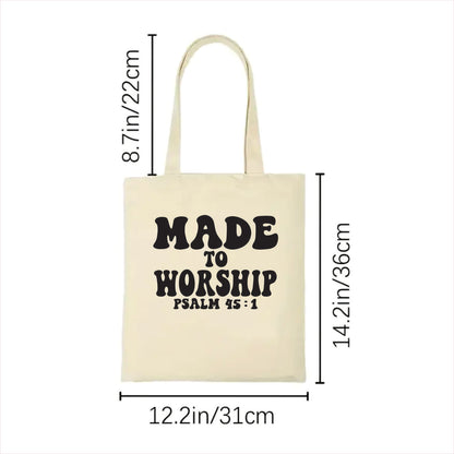 Made to worship psalm 45:1 Tote bag Christian Bible Verse Bags
