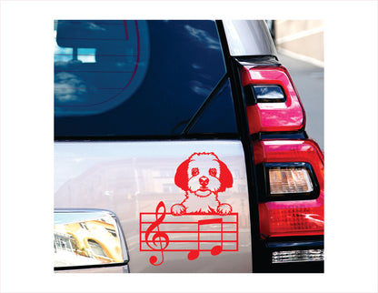 MALTESE DOG Music lines Treble Clef Key Vinyl Decal Sticker FREE shipping