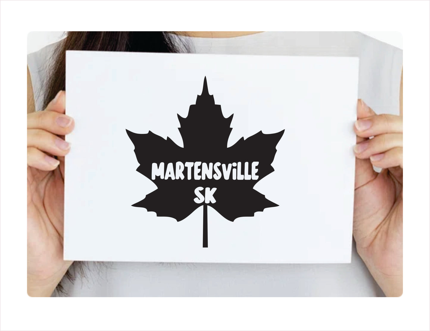 Martensville Saskatchewan maple leaf Canada Black Decal Sticker