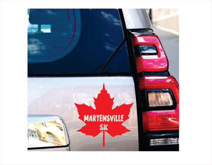 Martensville Saskatchewan maple leaf Canada Red Decal Sticker