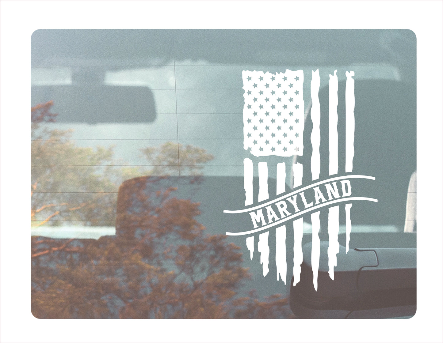 Maryland Flag Usa White Decal Sticker