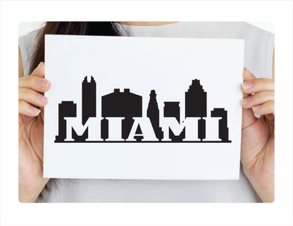 Miami City Usa Black Decal Sticker