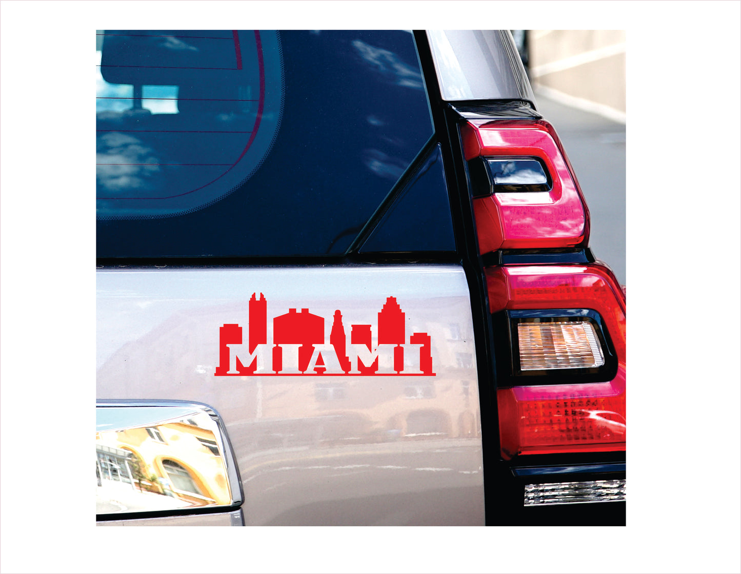 Miami City Usa Red Decal Sticker