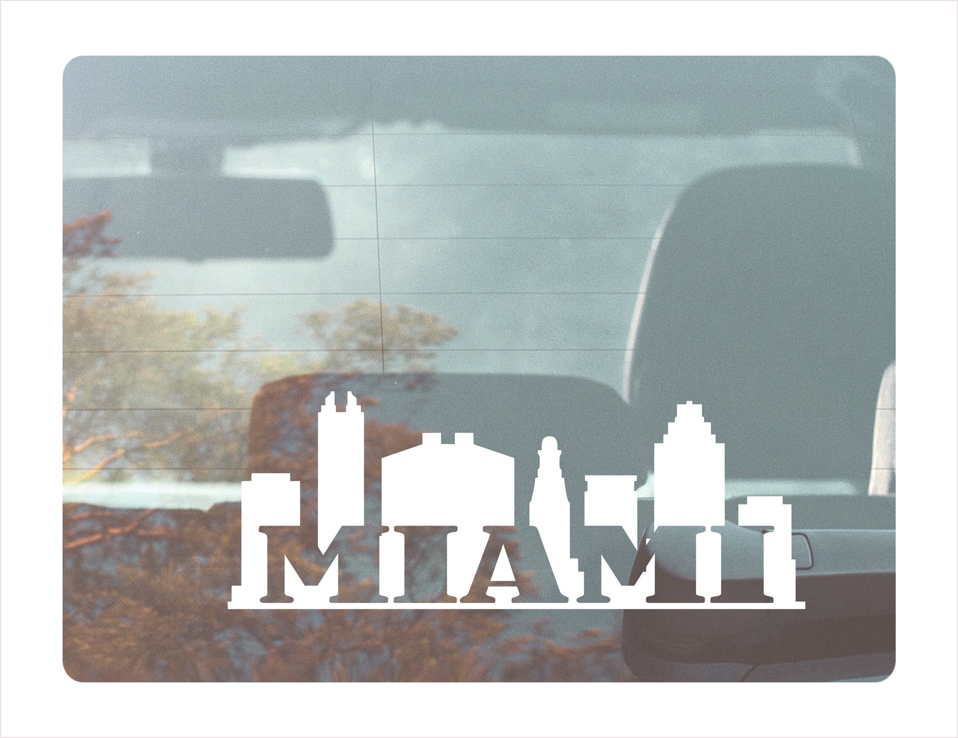 Miami City Usa White Decal Sticker