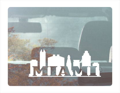Miami City Usa White Decal Sticker
