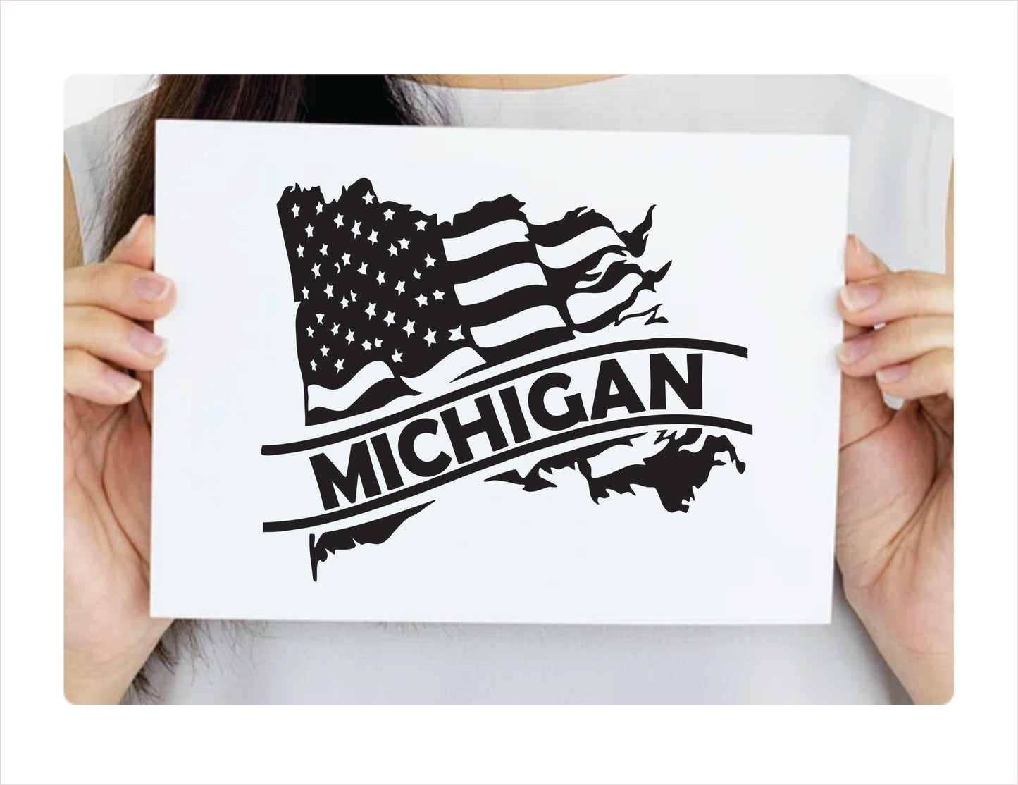 Michigan State Usa Black Decal Sticker