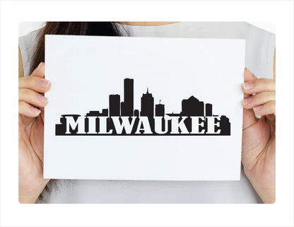 Milwaukee City Usa Black Decal Sticker