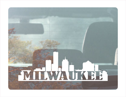 Milwaukee City Usa White Decal Sticker
