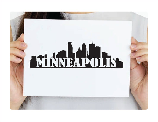 Minneapolis City Usa Black Decal Sticker