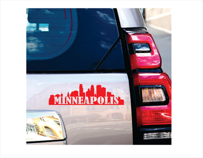 Minneapolis City Usa Red Decal Sticker