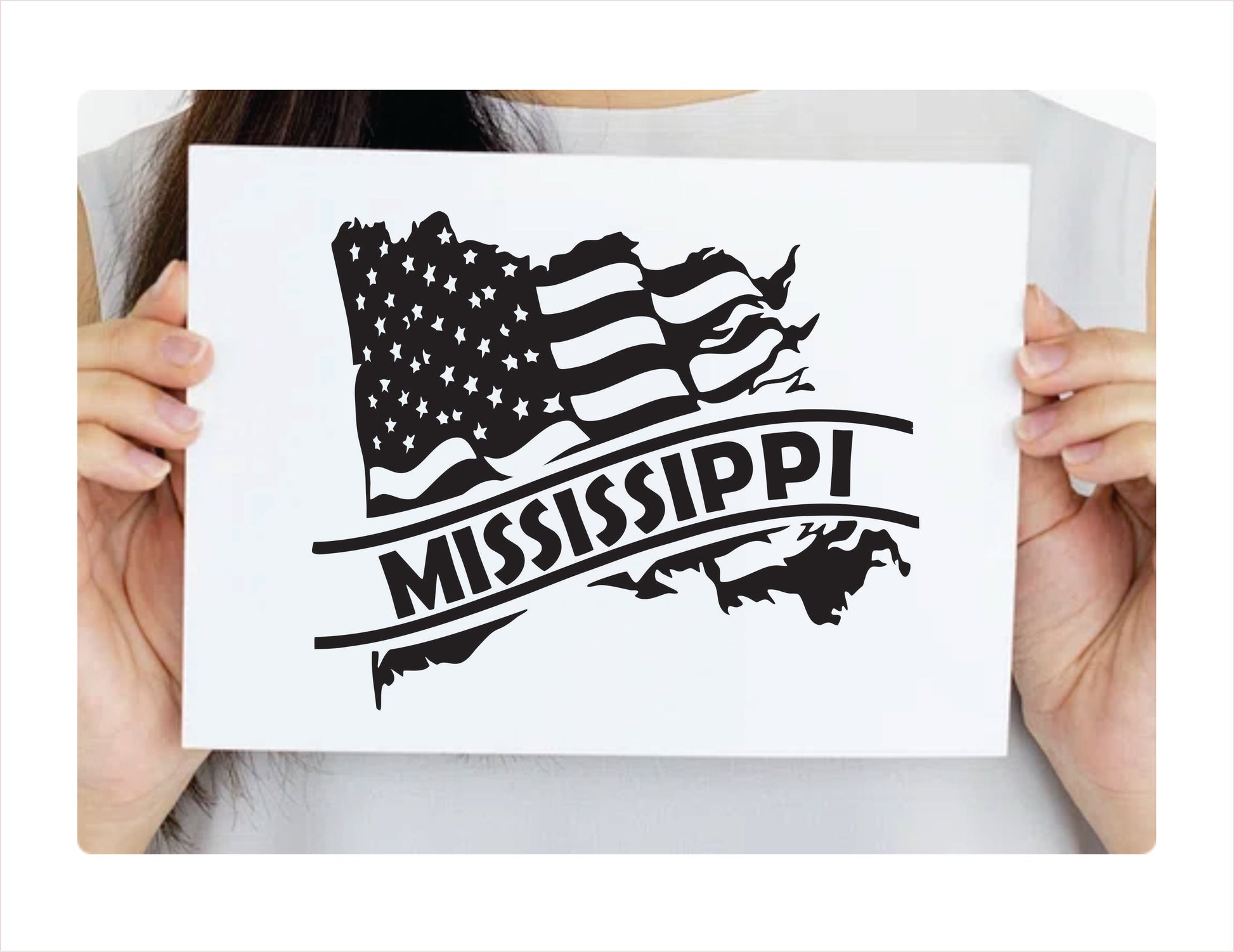 Mississippi State Usa Black Decal Sticker 