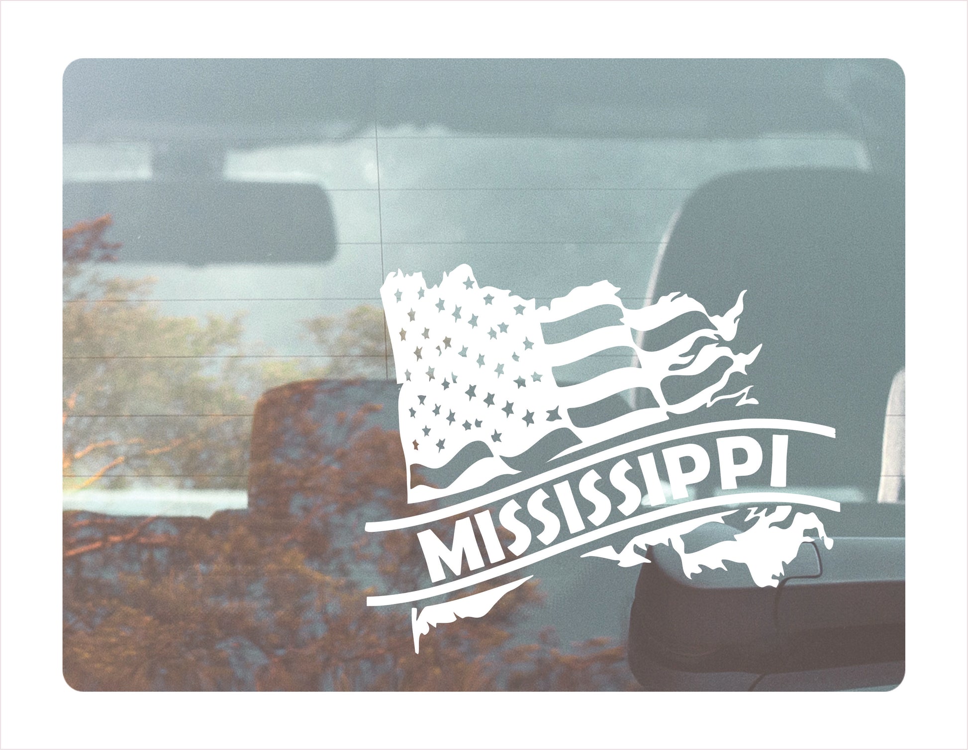 Mississippi State Usa White Decal Sticker 