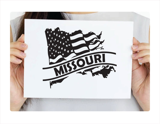 Missouri State Usa Black Decal Sticker