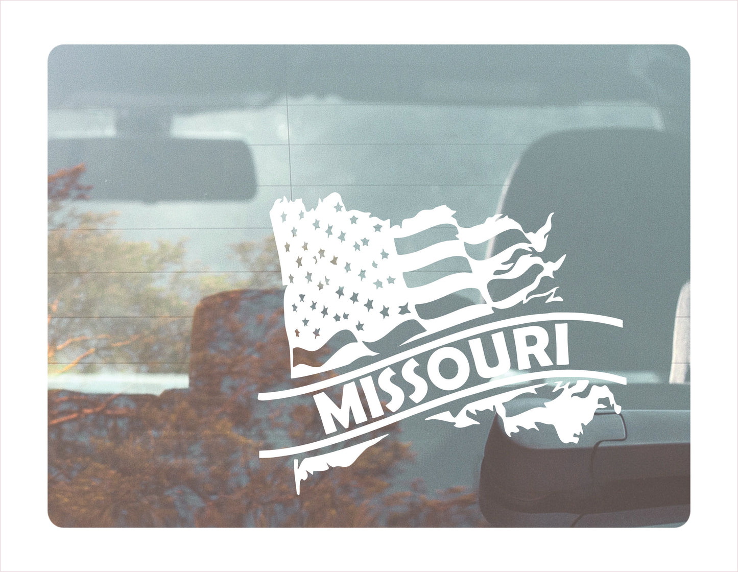 Missouri State Usa White Decal Sticker