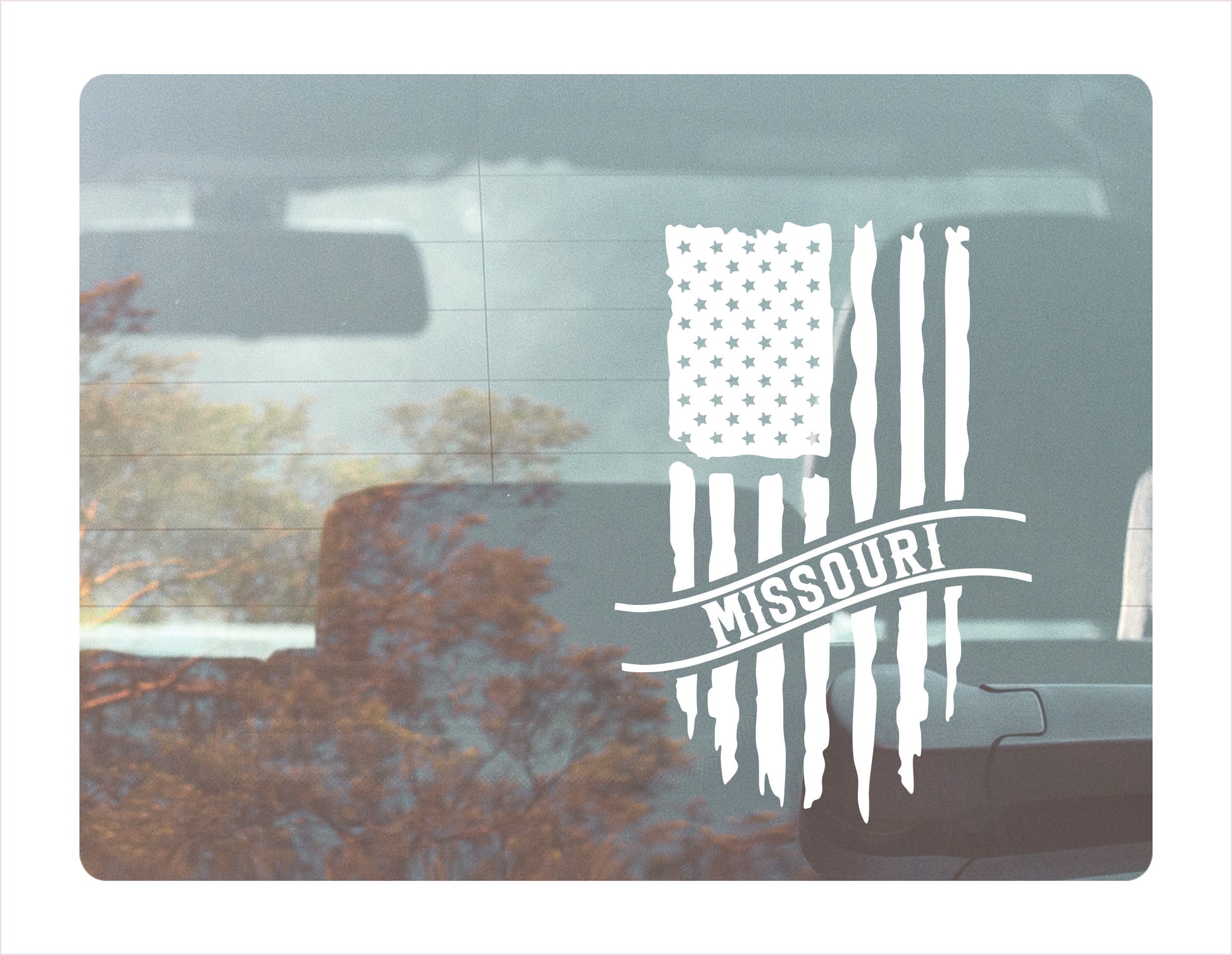 Missouri Flag Usa White Decal Sticker