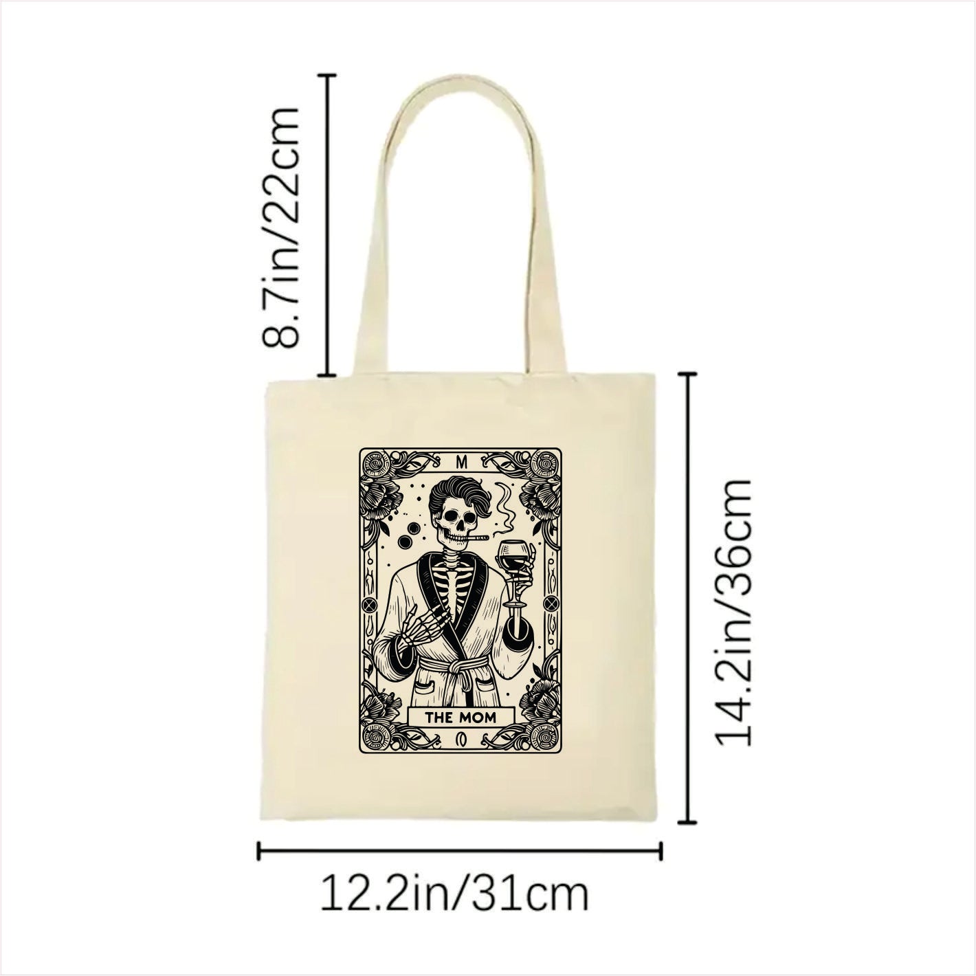 Mom skull tarot tote bag 2