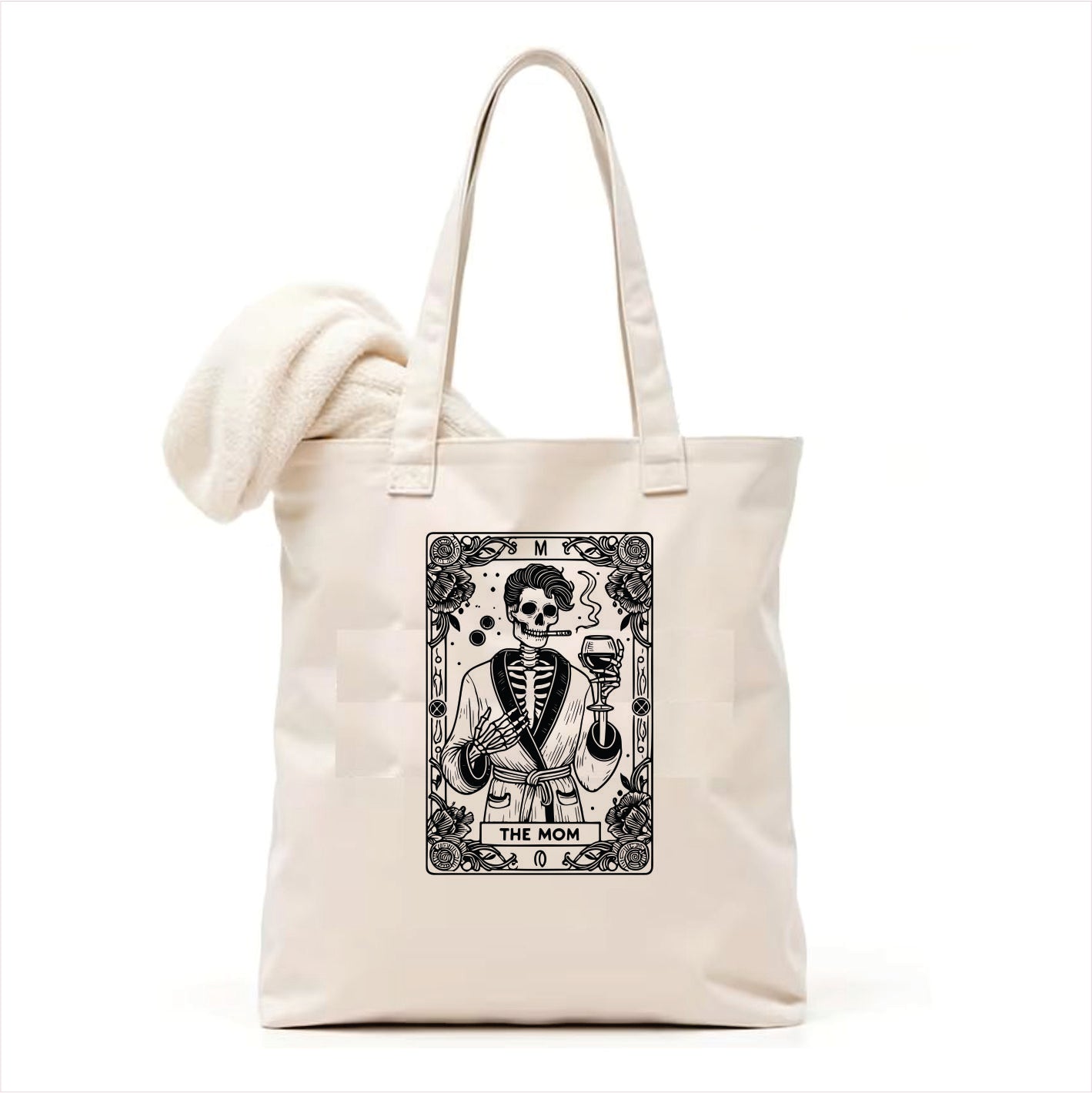 Mom skull tarot tote bag 3