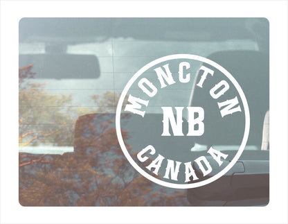 Moncton New Brunswick Canada White Decal Sticker