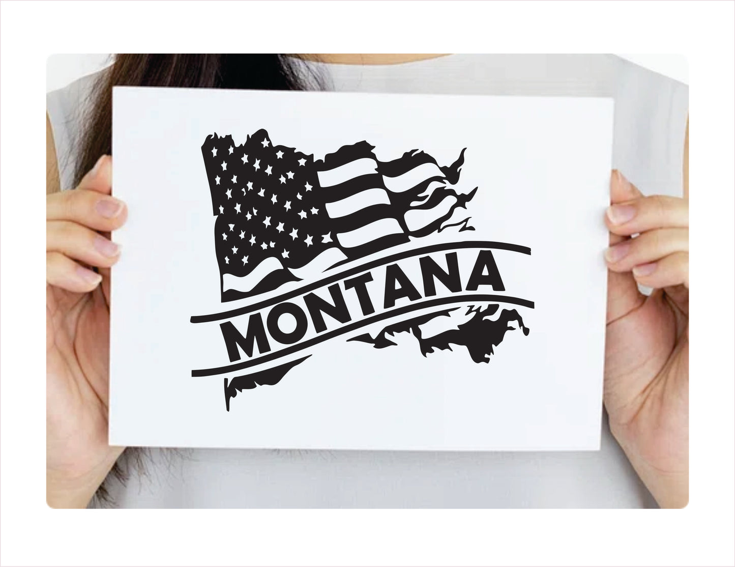 Montana State Usa Black Decal Sticker