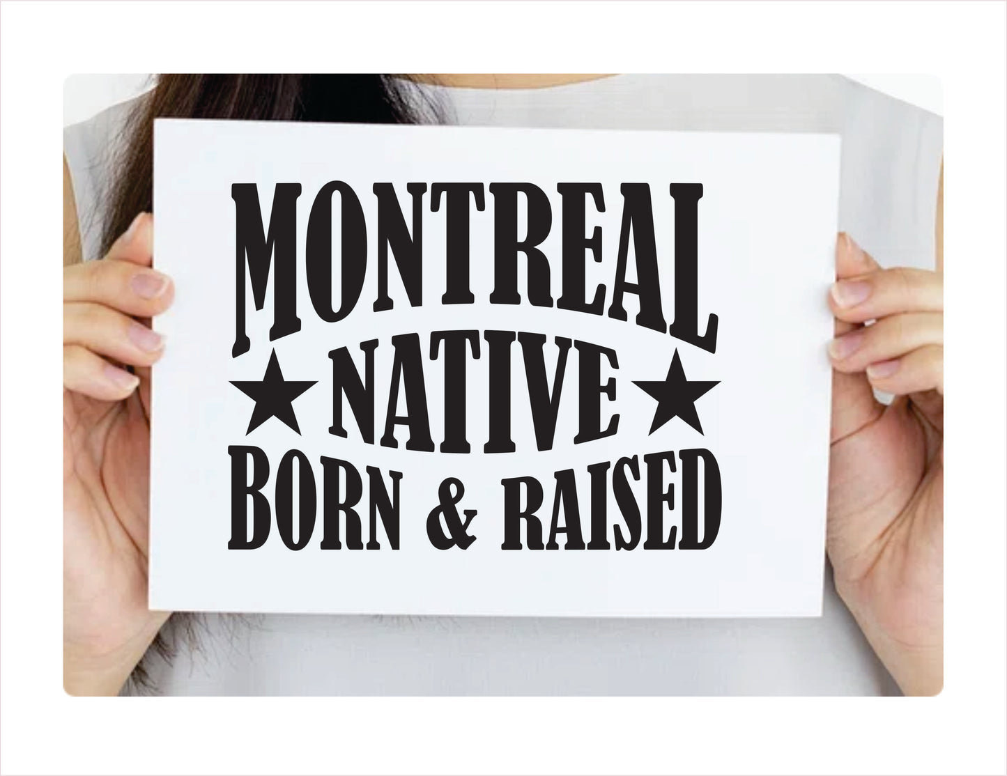 Montreal Native Born Raised Québec Canada Black Decal Sticker