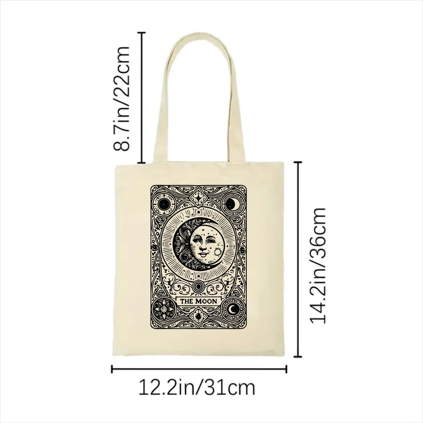 Moon tarot gothic tote bag 2
