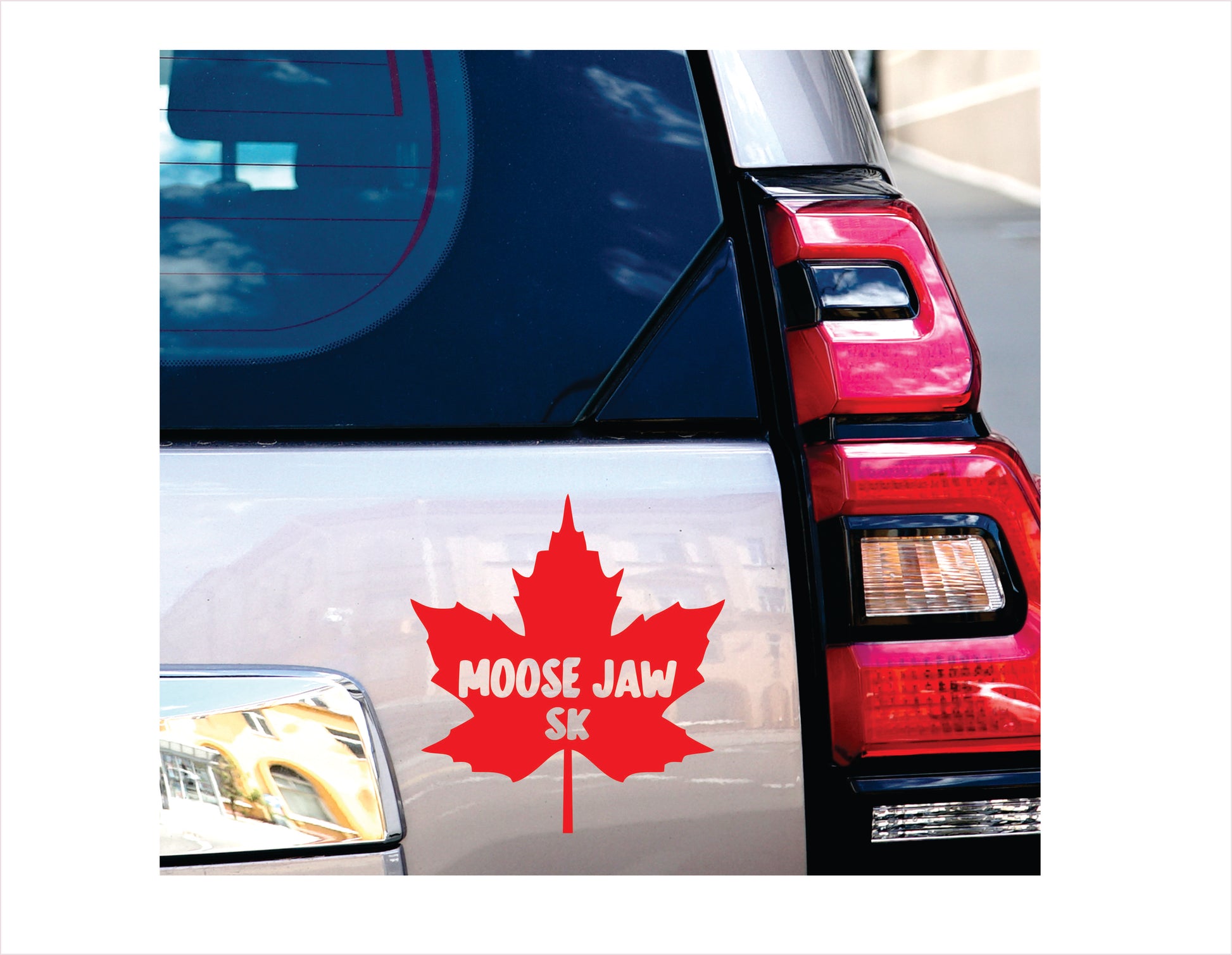 Moose Jaw Saskatchewan maple leaf Canada Red Decal Sticker