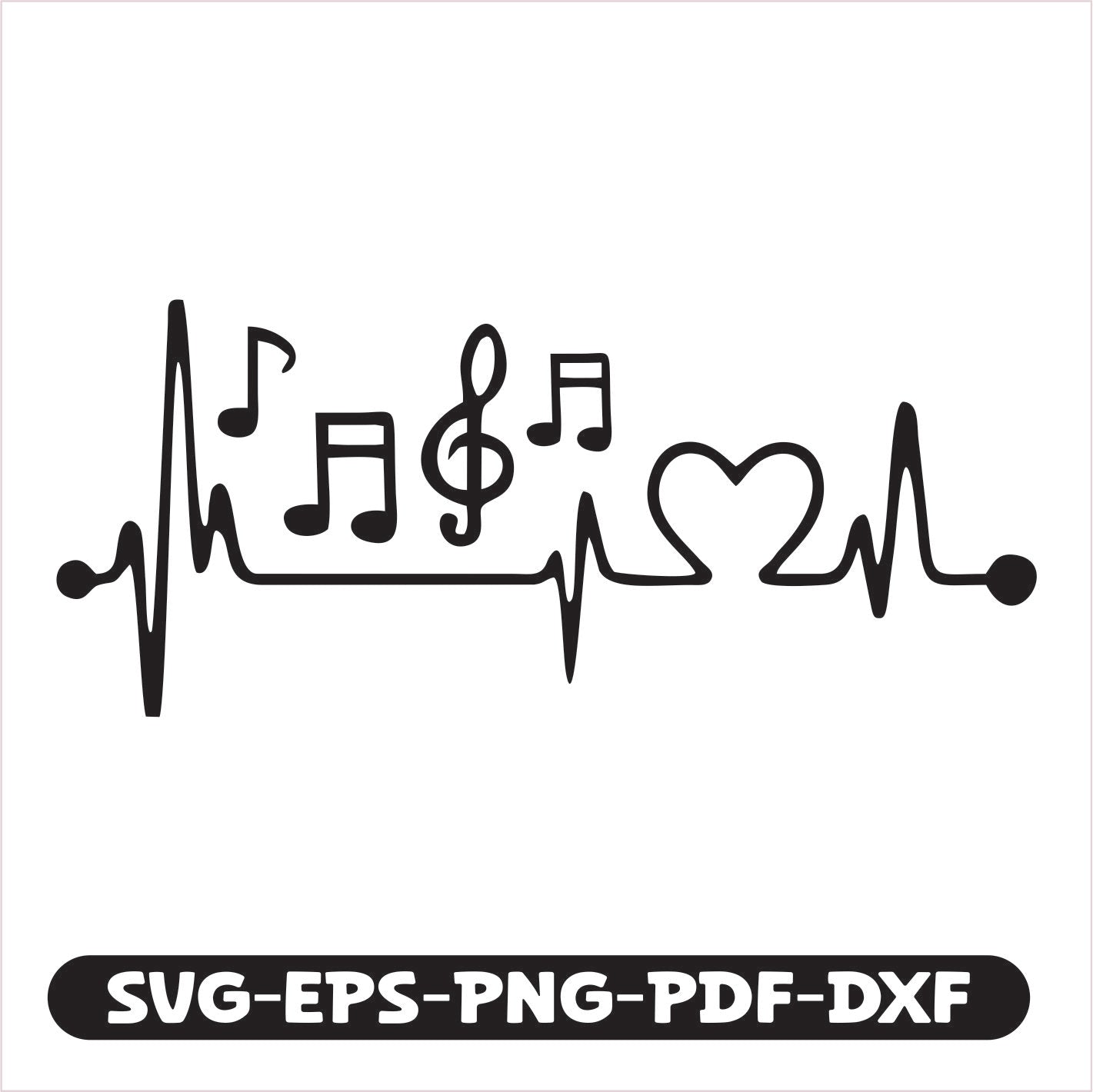 Music Notes SVG EPS PNG PDF DXF Cutting File