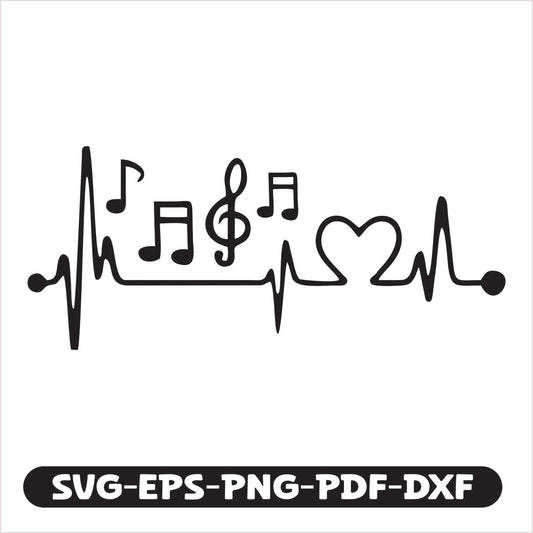 Music Notes SVG EPS PNG PDF DXF Cutting File