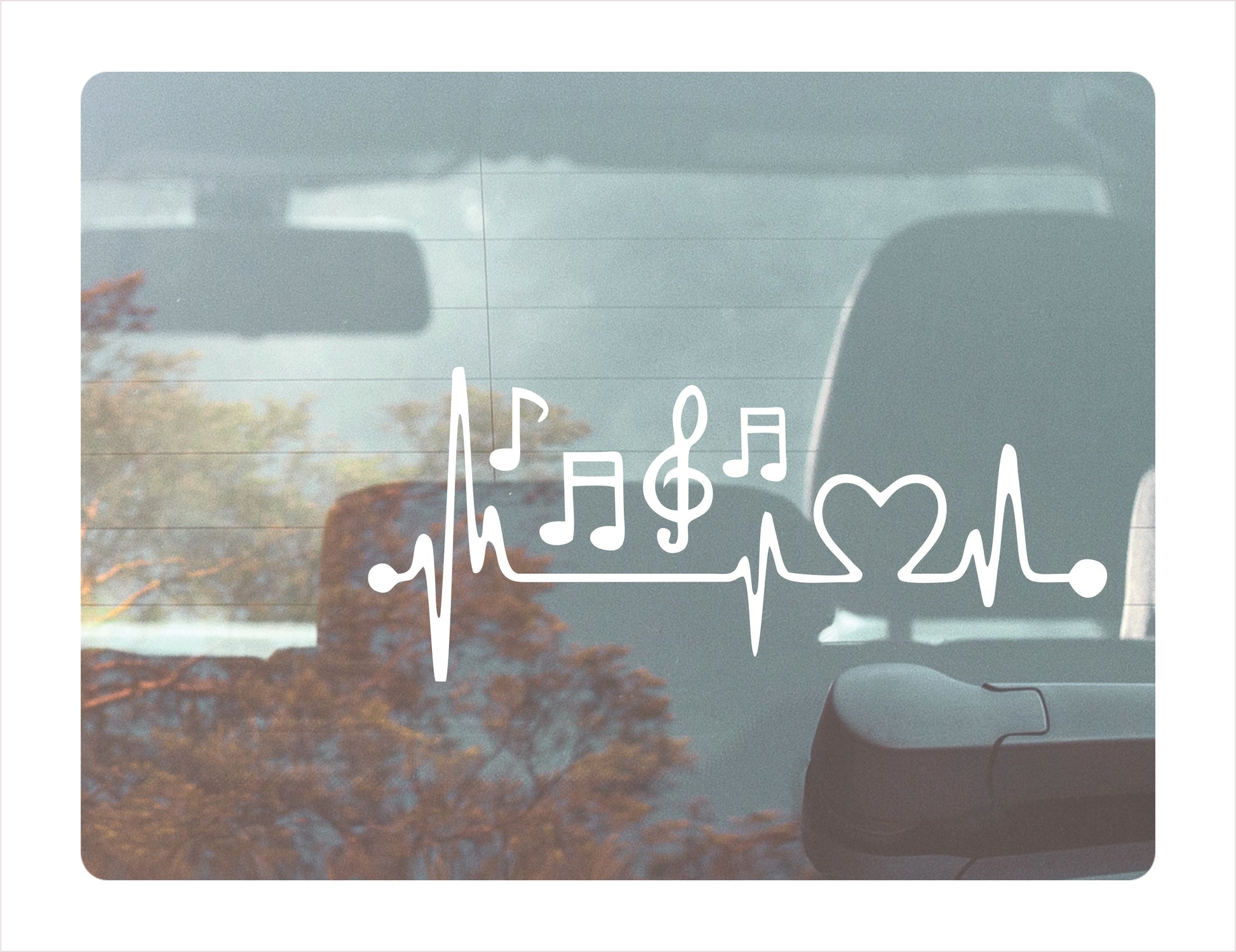 Music Notes White Vinyl Decal Sticker