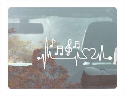 Music Notes White Vinyl Decal Sticker