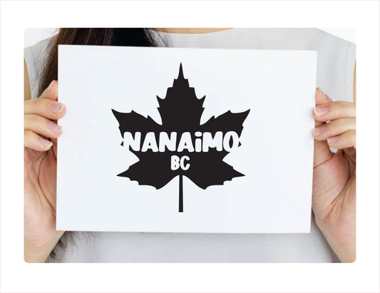 Nanaimo British Columbia maple leaf Canada Black Decal Sticker