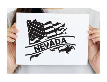 Nevada State Usa Black Decal Sticker