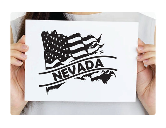 Nevada State Usa Black Decal Sticker