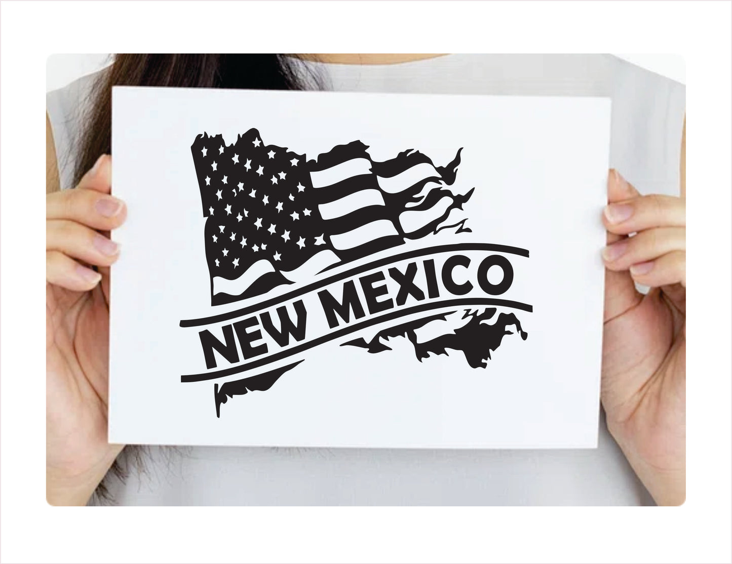 New Mexico State Usa Black Decal Sticker 