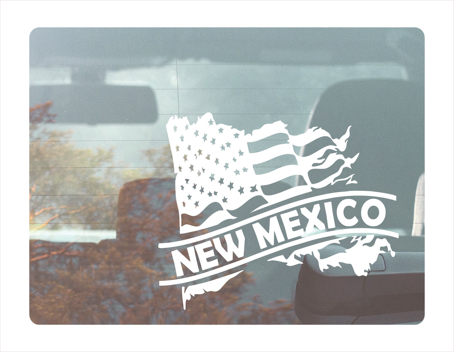 New Mexico State Usa White Decal Sticker 