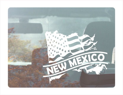 New Mexico State Usa White Decal Sticker 