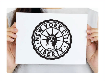 New York City Liberty black decal sticker