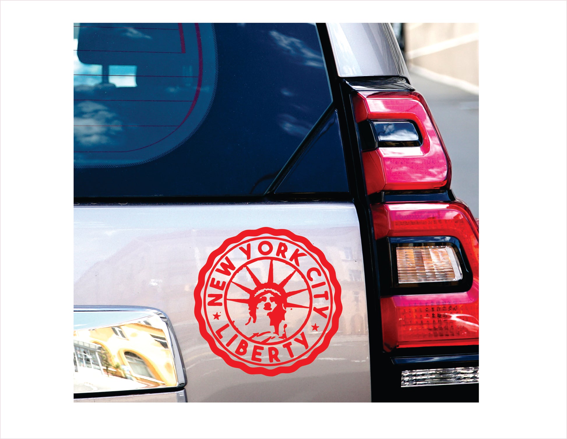 New York City Liberty red decal sticker
