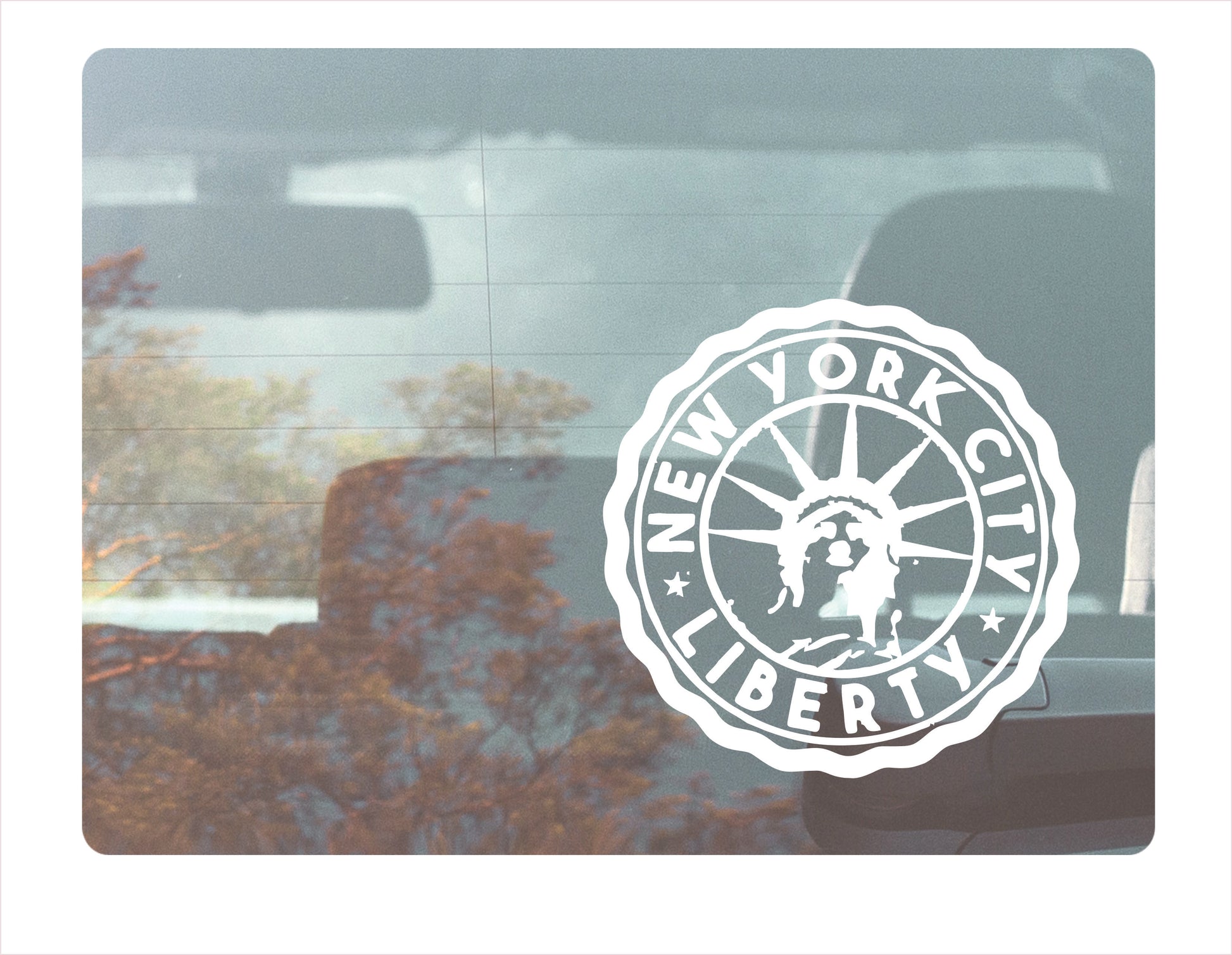 New York City Liberty white decal sticker