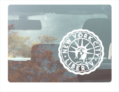 New York City Liberty white decal sticker