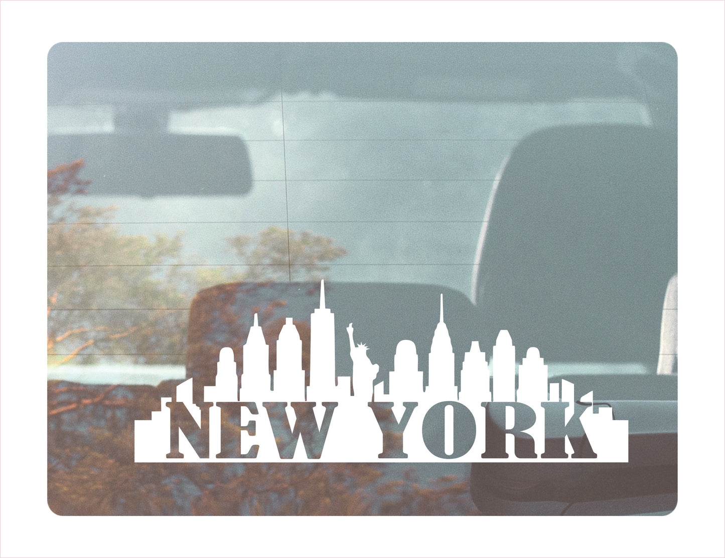 New York City Usa White Decal Sticker
