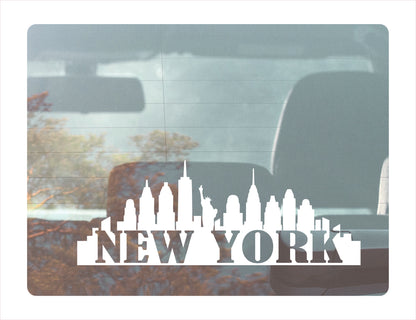 New York City Usa White Decal Sticker