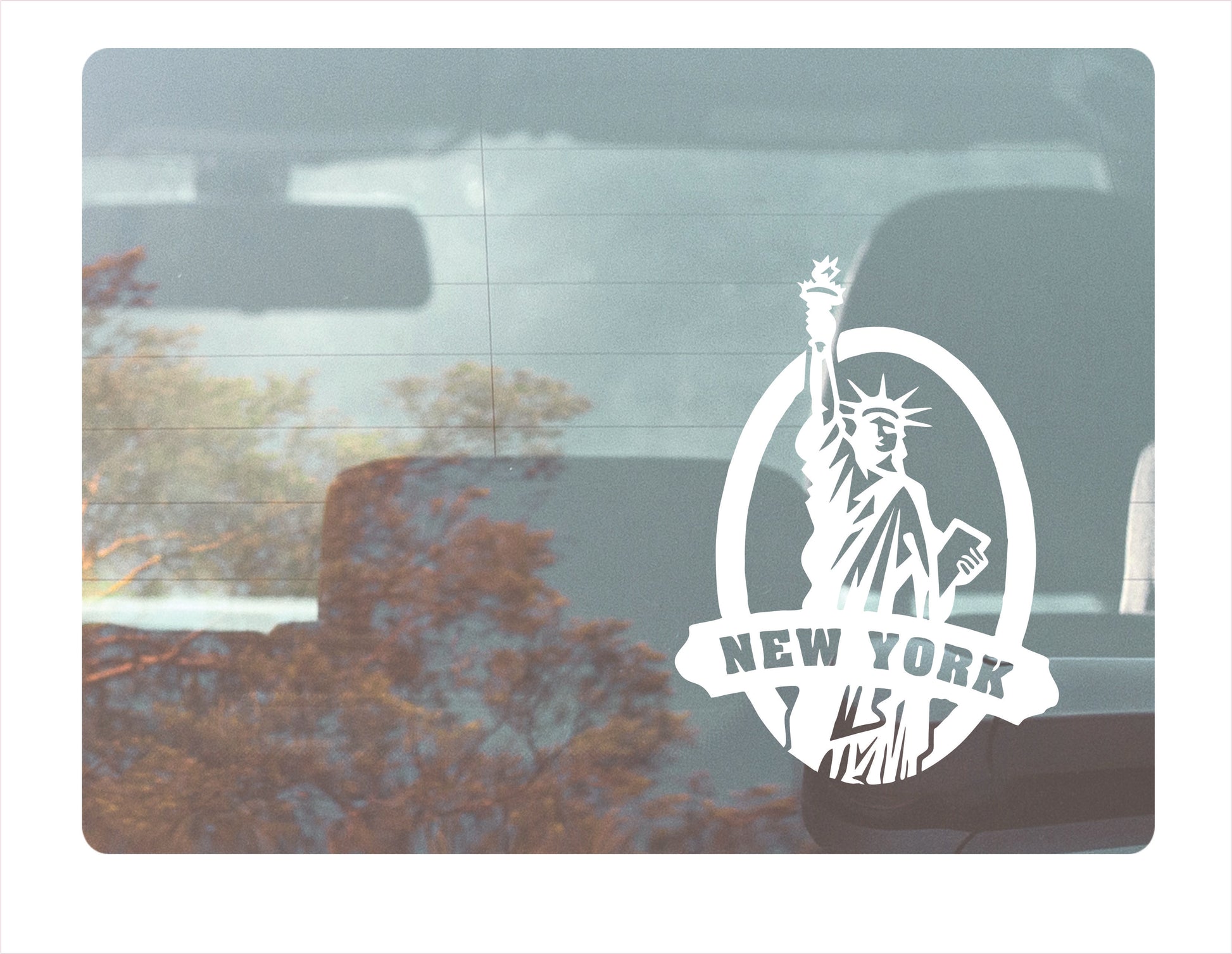 New York City white decal sticker